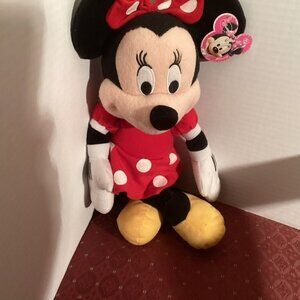 Disney Minnie Mouse Plush Doll 20" Red & White Polka Dot Dress Stuffed Toy